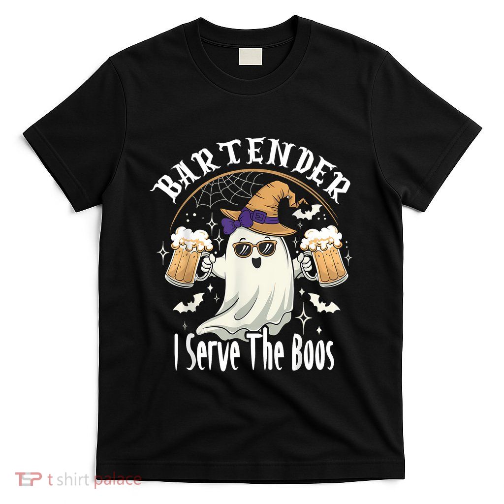 Halloween Bartender Costume I Serve The Boos T-Shirt