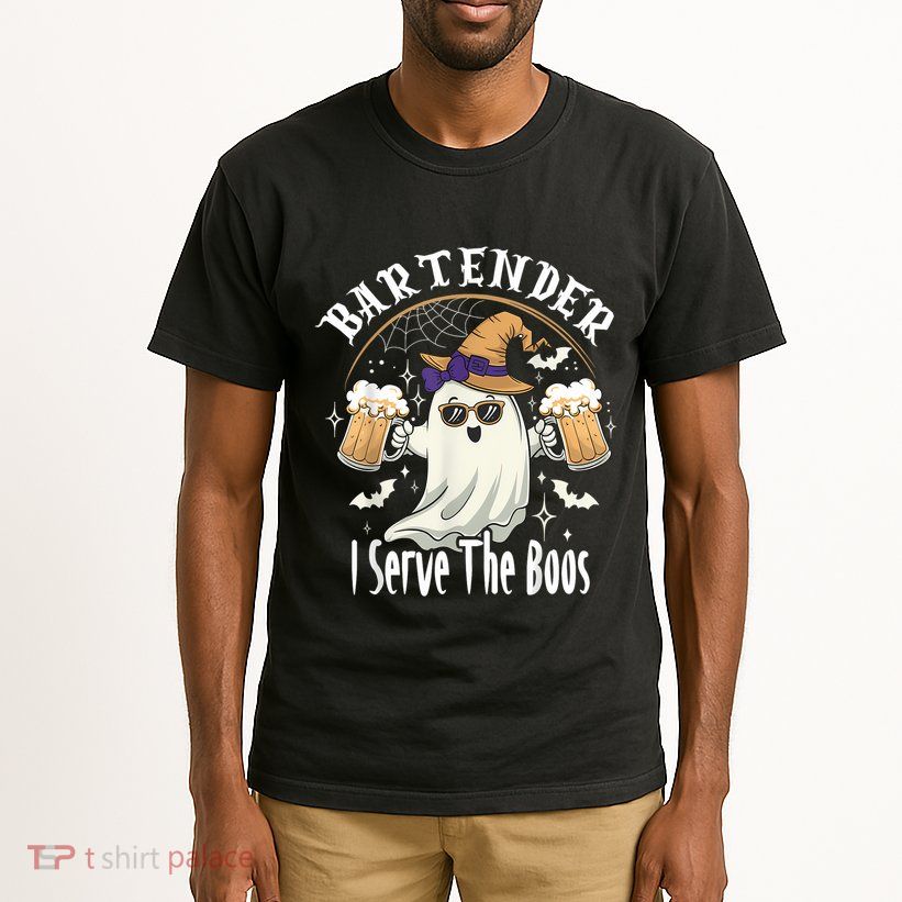Halloween Bartender Costume I Serve The Boos Tall T-Shirt