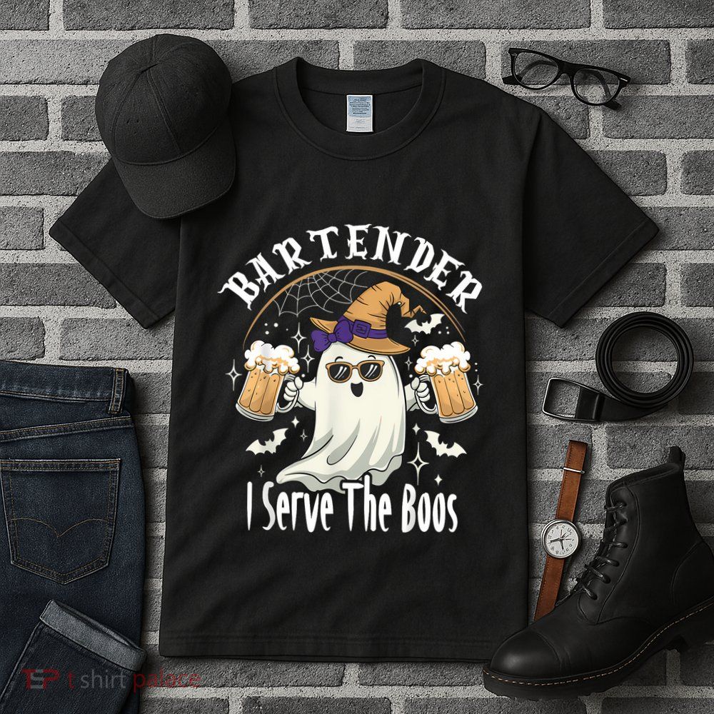 Halloween Bartender Costume I Serve The Boos Tall T-Shirt