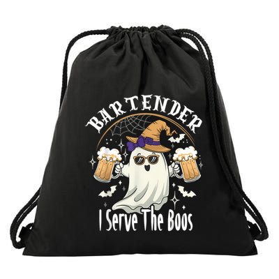 Halloween Bartender Costume I Serve The Boos Drawstring Bag