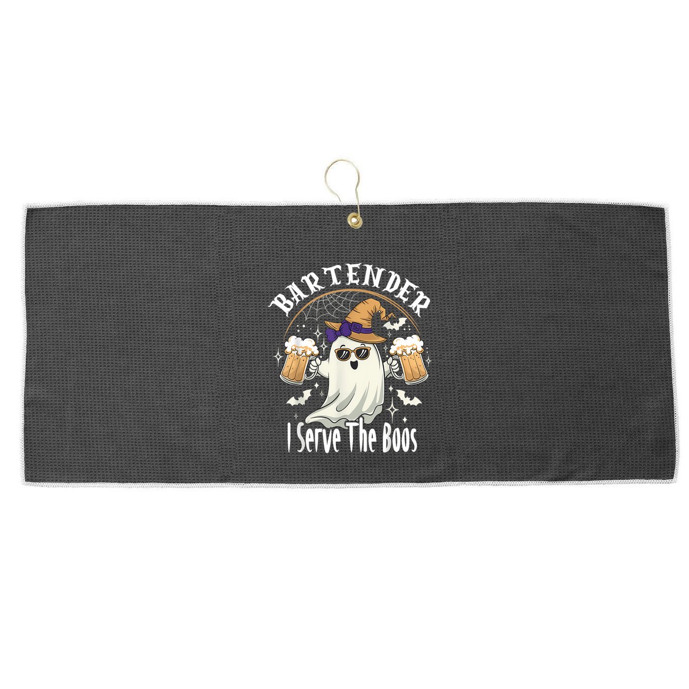 Halloween Bartender Costume I Serve The Boos Large Microfiber Waffle Golf Towel