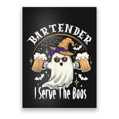 Halloween Bartender Costume I Serve The Boos Poster