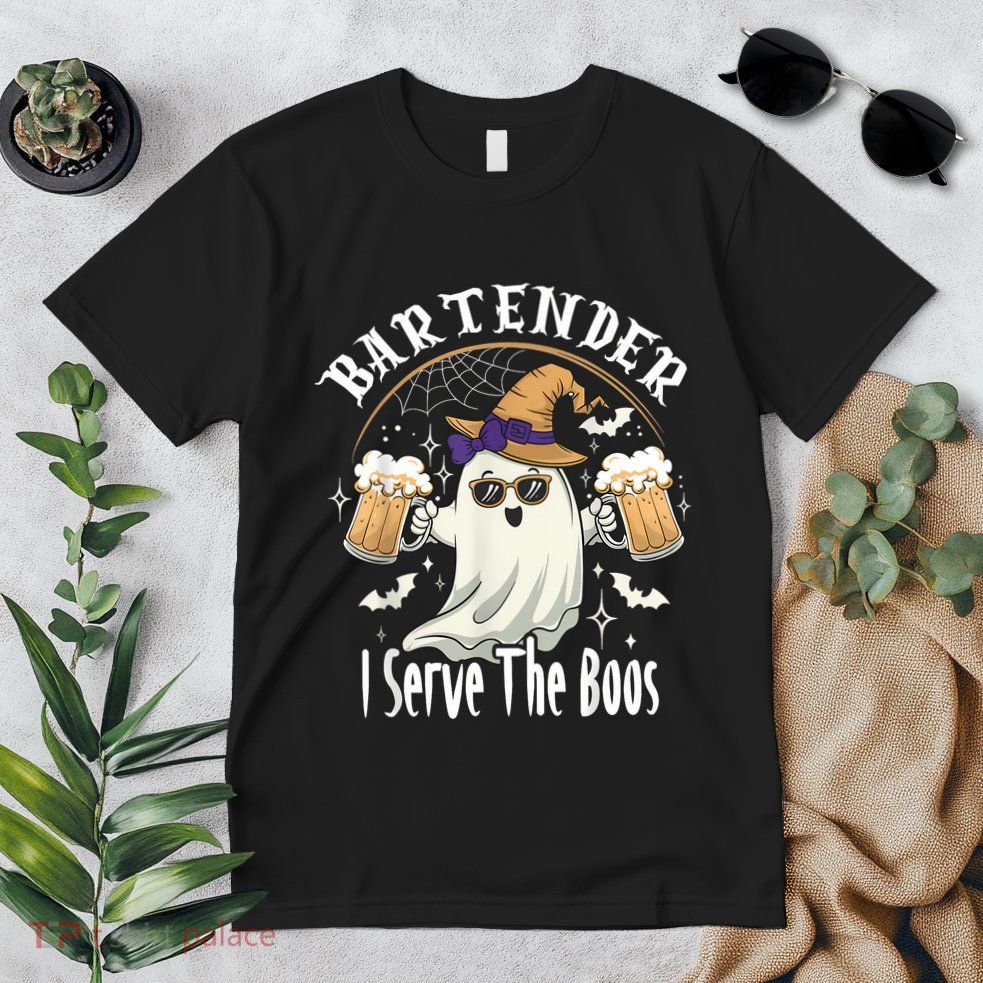 Halloween Bartender Costume I Serve The Boos Premium T-Shirt