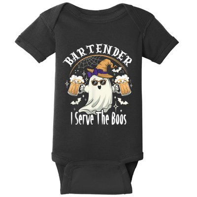 Halloween Bartender Costume I Serve The Boos Baby Bodysuit