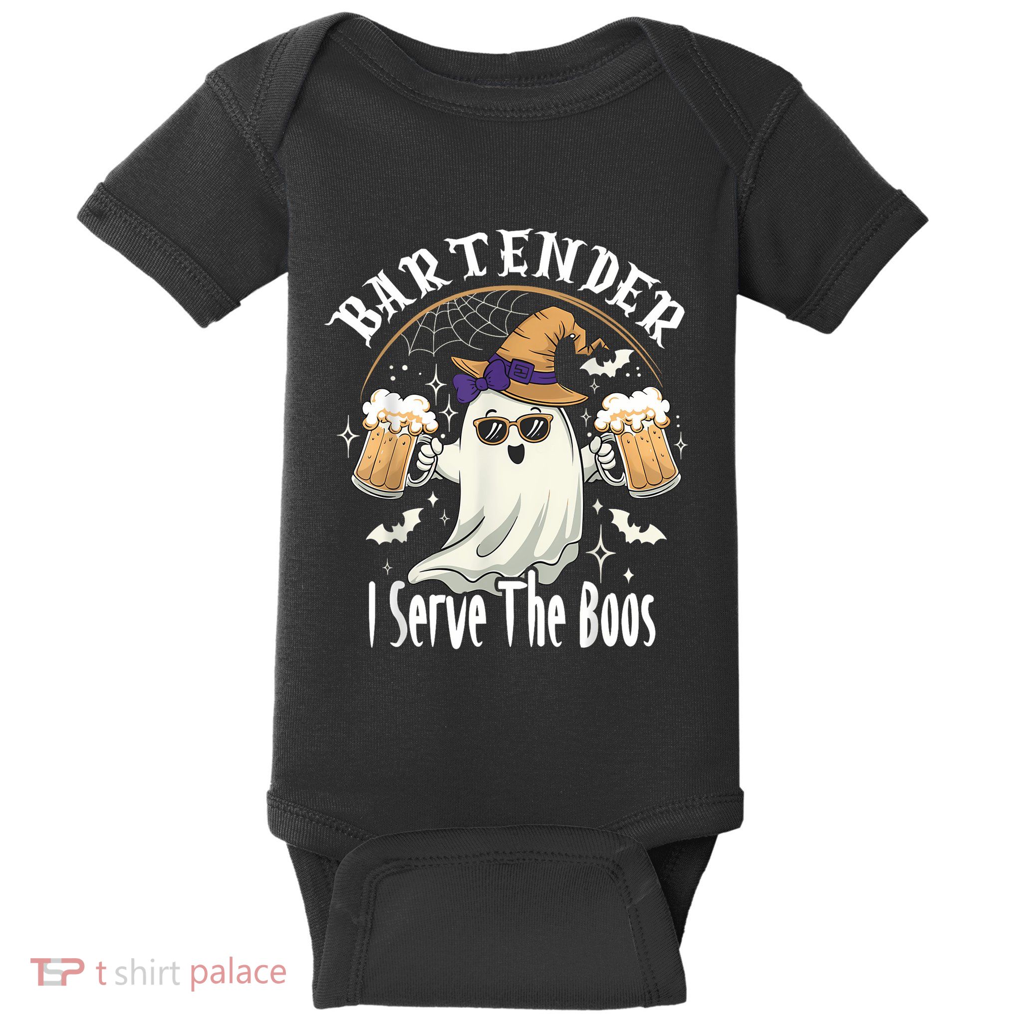 Halloween Bartender Costume I Serve The Boos Baby Bodysuit