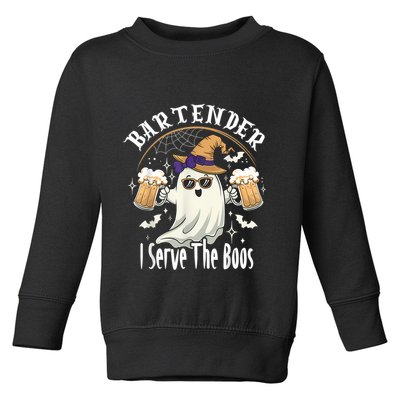 Halloween Bartender Costume I Serve The Boos Toddler Sweatshirt