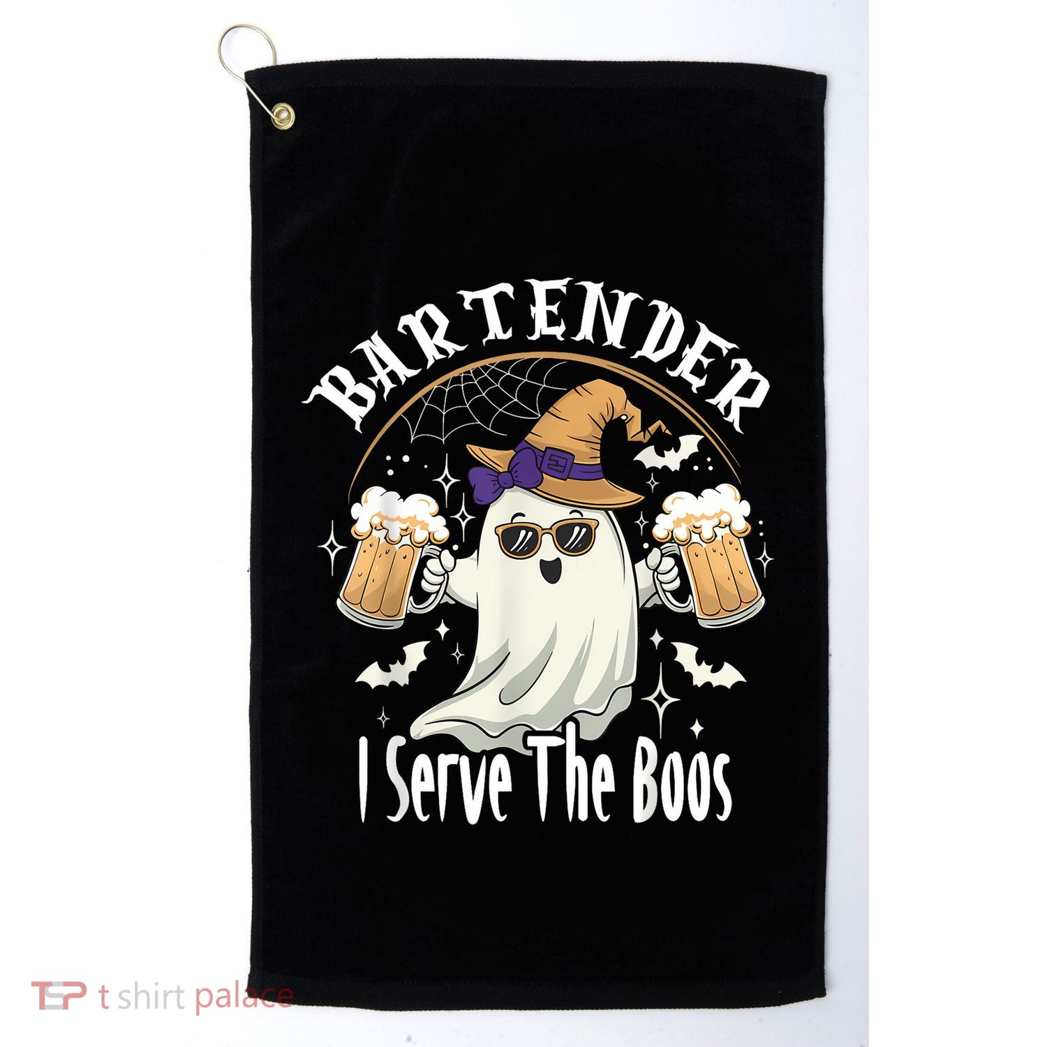 Halloween Bartender Costume I Serve The Boos Golf Towel