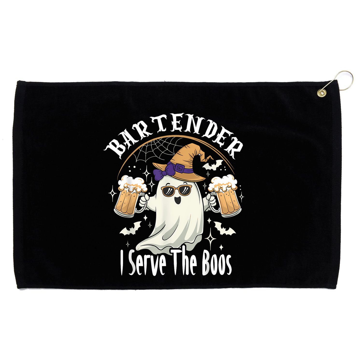 Halloween Bartender Costume I Serve The Boos Grommeted Golf Towel