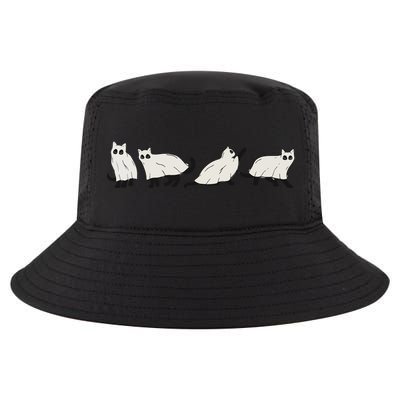 Halloween Black Cat, Ghost, Spooky Season Cool Comfort Performance Bucket Hat