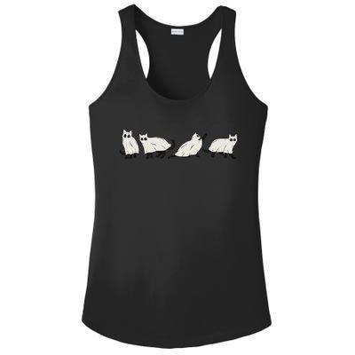 Halloween Black Cat, Ghost, Spooky Season Ladies PosiCharge Competitor Racerback Tank