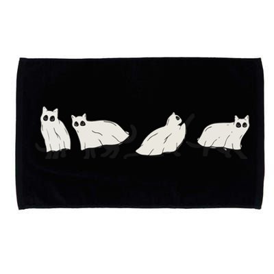 Halloween Black Cat, Ghost, Spooky Season Microfiber Hand Towel