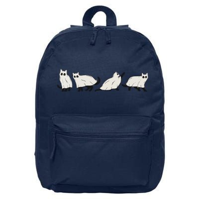 Halloween Black Cat, Ghost, Spooky Season 16 in Basic Backpack