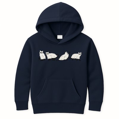 Halloween Black Cat, Ghost, Spooky Season Kids Hoodie