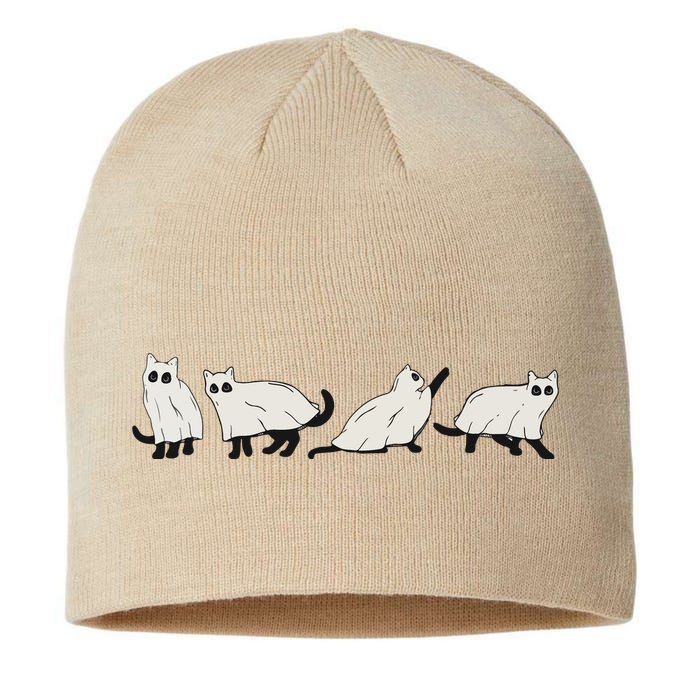 Halloween Black Cat, Ghost, Spooky Season Sustainable Beanie