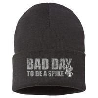 Hunting Bad Day To Be A Spike Funny Deer Hunting Hunter Sustainable Knit Beanie