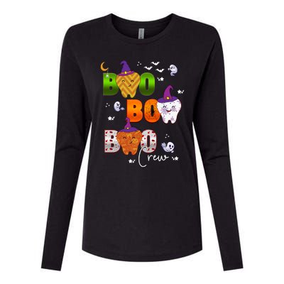 Halloween Boo Dental Crew Colorful Coworker Matching Costume Meaningful Gift Womens Cotton Relaxed Long Sleeve T-Shirt