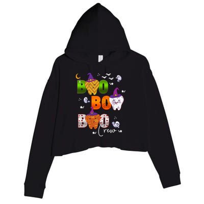 Halloween Boo Dental Crew Colorful Coworker Matching Costume Meaningful Gift Crop Fleece Hoodie