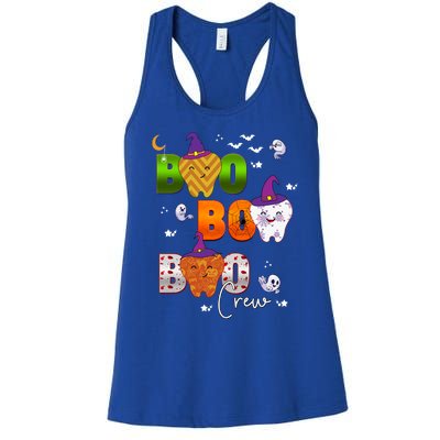 Halloween Boo Dental Crew Colorful Coworker Matching Costume Meaningful Gift Women's Racerback Tank