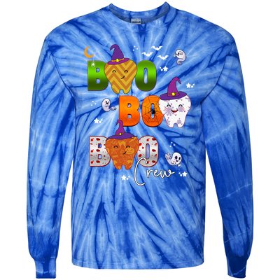 Halloween Boo Dental Crew Colorful Coworker Matching Costume Meaningful Gift Tie-Dye Long Sleeve Shirt