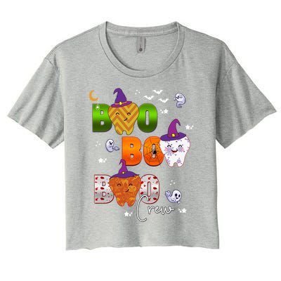 Halloween Boo Dental Crew Colorful Coworker Matching Costume Meaningful Gift Women's Crop Top Tee