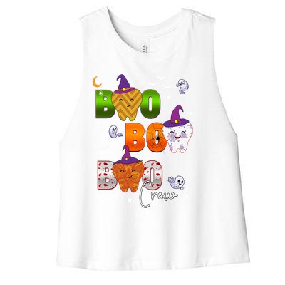 Halloween Boo Dental Crew Colorful Coworker Matching Costume Meaningful Gift Women's Racerback Cropped Tank