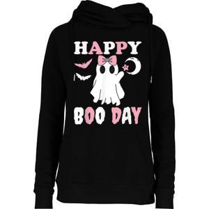 Happy Boo Day Girls Birthday Womens Funnel Neck Pullover Hood