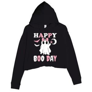 Happy Boo Day Girls Birthday Crop Fleece Hoodie