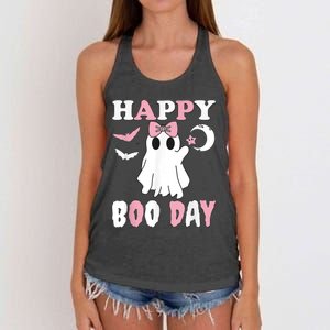 Happy Boo Day Girls Birthday Women's Knotted Racerback Tank