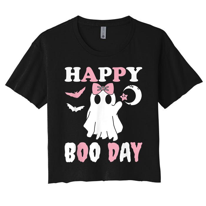 Happy Boo Day Girls Birthday Women's Crop Top Tee