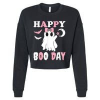 Happy Boo Day Girls Birthday Cropped Pullover Crew