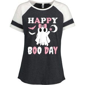 Happy Boo Day Girls Birthday Enza Ladies Jersey Colorblock Tee