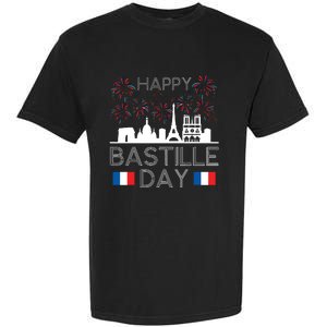 Happy Bastille Day France Paris French Flag Fireworks Garment-Dyed Heavyweight T-Shirt