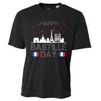 Happy Bastille Day France Paris French Flag Fireworks Cooling Performance Crew T-Shirt