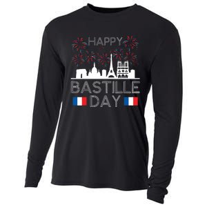 Happy Bastille Day France Paris French Flag Fireworks Cooling Performance Long Sleeve Crew