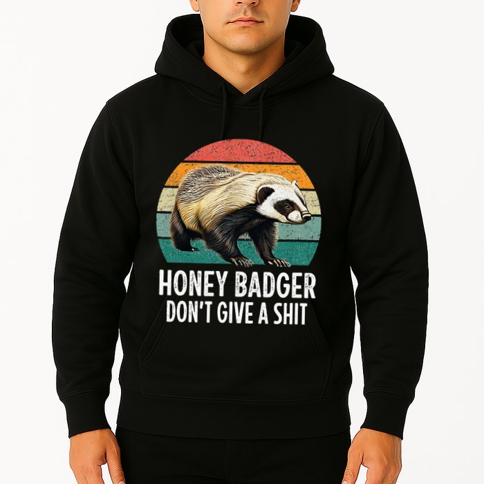 Honey Badger DonT Give A Shit Vintage Style Hoodie