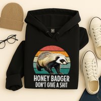 Honey Badger DonT Give A Shit Vintage Style Hoodie