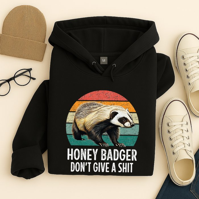 Honey Badger DonT Give A Shit Vintage Style Hoodie