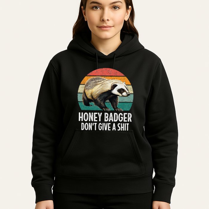 Honey Badger DonT Give A Shit Vintage Style Hoodie