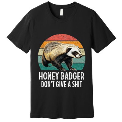 Honey Badger DonT Give A Shit Vintage Style Premium T-Shirt