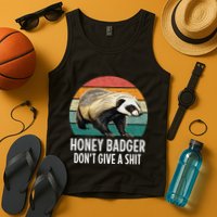 Honey Badger DonT Give A Shit Vintage Style Tank Top