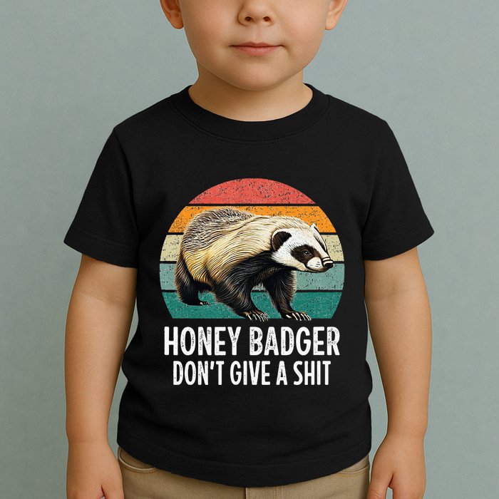 Honey Badger DonT Give A Shit Vintage Style Toddler T-Shirt