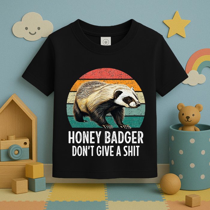 Honey Badger DonT Give A Shit Vintage Style Toddler T-Shirt