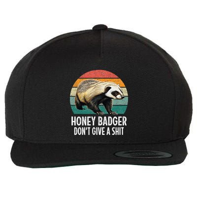 Honey Badger DonT Give A Shit Vintage Style Wool Snapback Cap