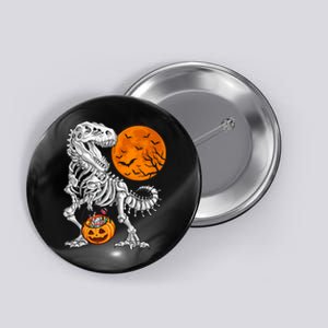 Halloween Boys Dinosaur Skeleton T Rex Scary Pumpkin Moon Button