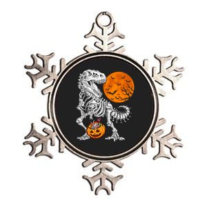 Halloween Boys Dinosaur Skeleton T Rex Scary Pumpkin Moon Metallic Star Ornament