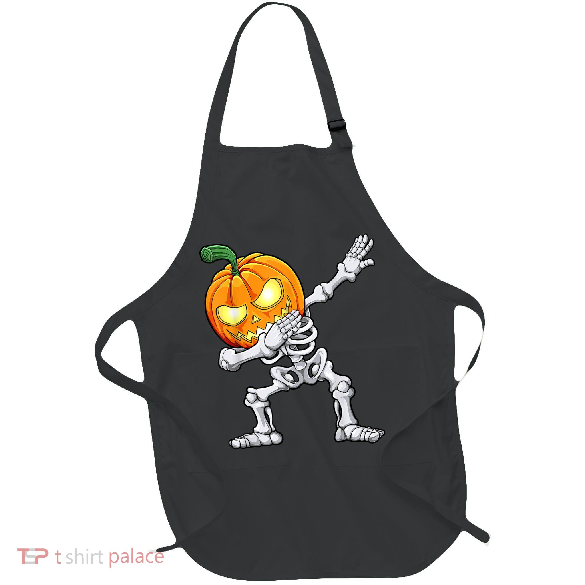 Halloween Boys Dabbing Skeleton Scary Pumpkin Jack O Lantern Apron