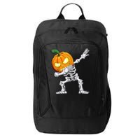 Halloween Boys Dabbing Skeleton Scary Pumpkin Jack O Lantern City Backpack