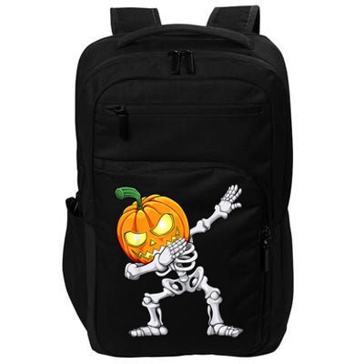 Halloween Boys Dabbing Skeleton Scary Pumpkin Jack O Lantern Impact Tech Backpack