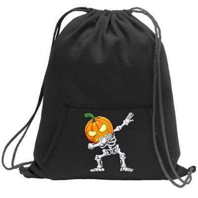 Halloween Boys Dabbing Skeleton Scary Pumpkin Jack O Lantern Sweatshirt Cinch Pack Bag