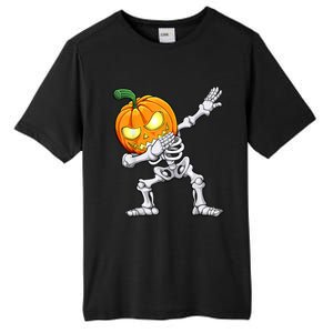 Halloween Boys Dabbing Skeleton Scary Pumpkin Jack O Lantern Tall Fusion ChromaSoft Performance T-Shirt